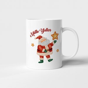 Mutlu Yıllar Yeni Yıl Yılbaşı Noel Baba Baskılı Kupa Bardak