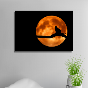 Alışveriş Reyonu Kedi Kanvas Tablo