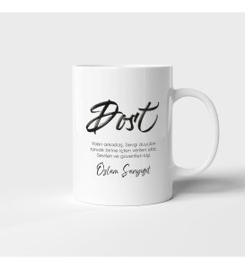 Lugat Dost Baskılı Kupa Bardak