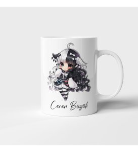 Kişiye Özel Sevimli Anime İsim Baskılı Kupa Bardak