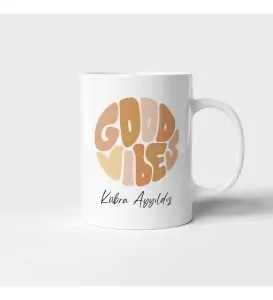 Good Vibes İyi Hisler Baskılı Kupa Barda