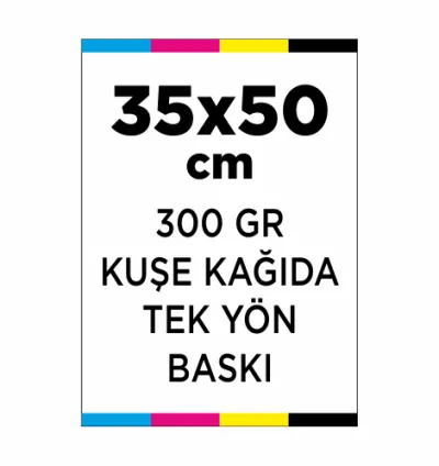 300 gr Kuşe Kağıda Renkli Tek Yön Baskı