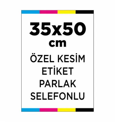 Özel Kesim 35x50cm Kuşe Renkli Baskılı Özel Kesimli