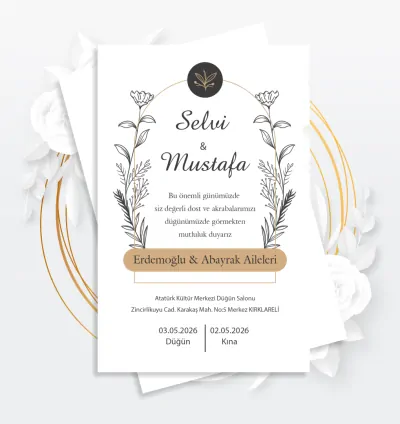Kişiye Özel Düğün Davetiyesi – Özel Tasarım 2026