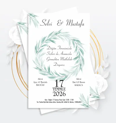 Kişiye Özel Düğün Davetiyesi – Özel Tasarım Edirne 2026
