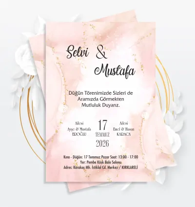 Yeni Sezon Özel Tasarım Düğün Davetiyesi