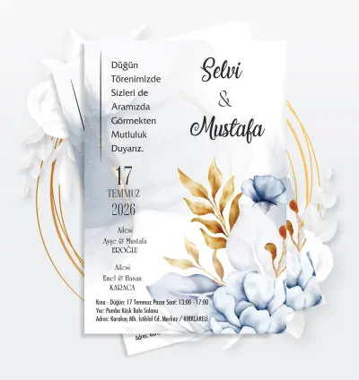 Yeni Sezon Özel Tasarım Düğün Davetiyesi