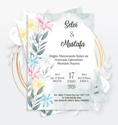 Yeni Sezon Özel Tasarım Düğün Davetiyesi